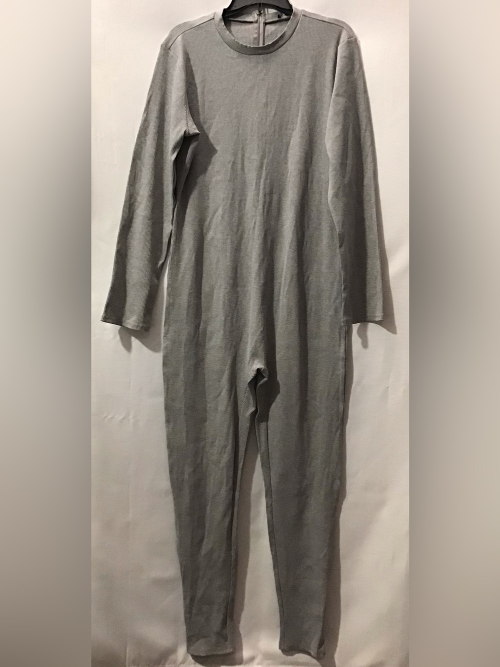 527 Women's Long-Sleeve Ribbed Jumpsuit - Gray